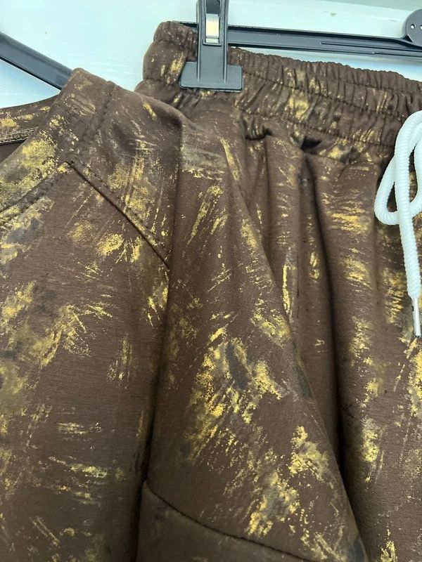 Brown And Gold Patterned Sweatshirt And Joggers Set image 3